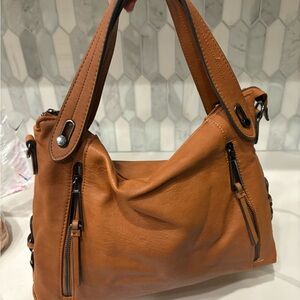 Brown Jessica Simpson leather shoulder bag